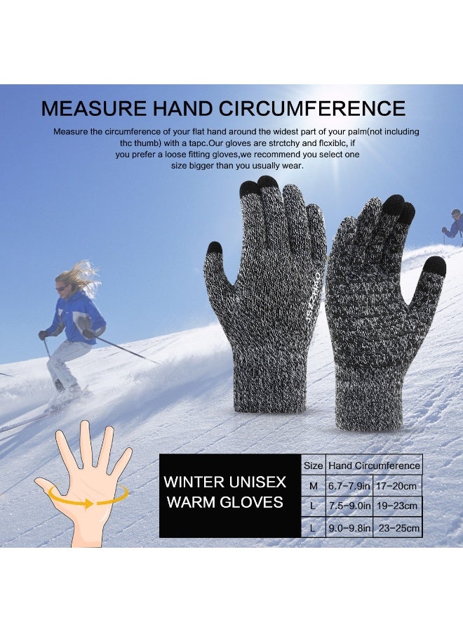 NIBEMINENT Winter Touch Screen Gloves for Men and Women, Thermal Knit with Anti-Slip Silicone Palm & Stretchy Polycotton for Running, Cycling, Driving - Image 5